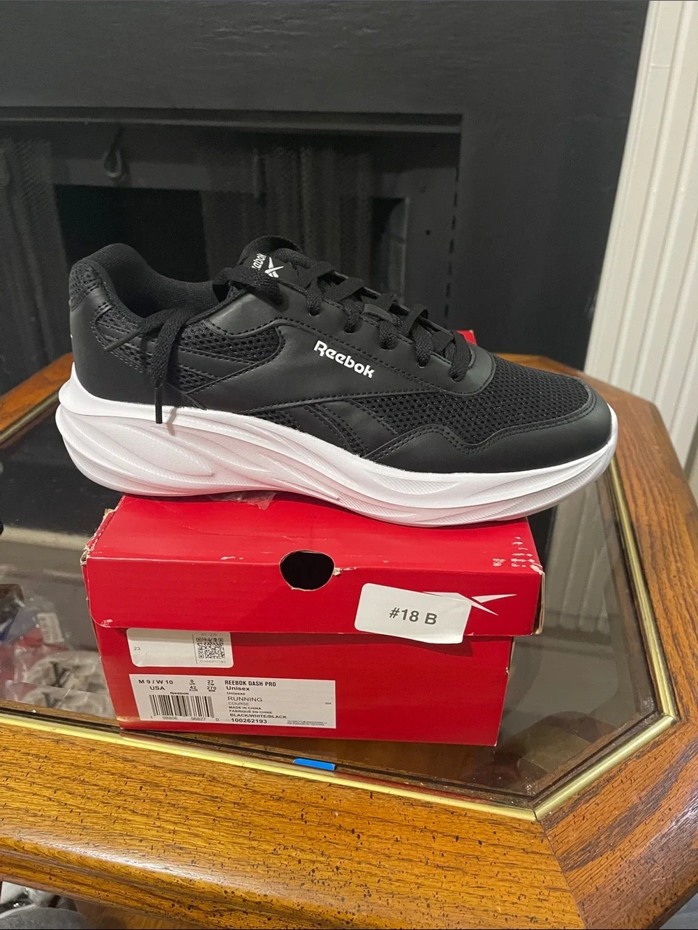 Reebok Men's Black and White Athletic Sneakers